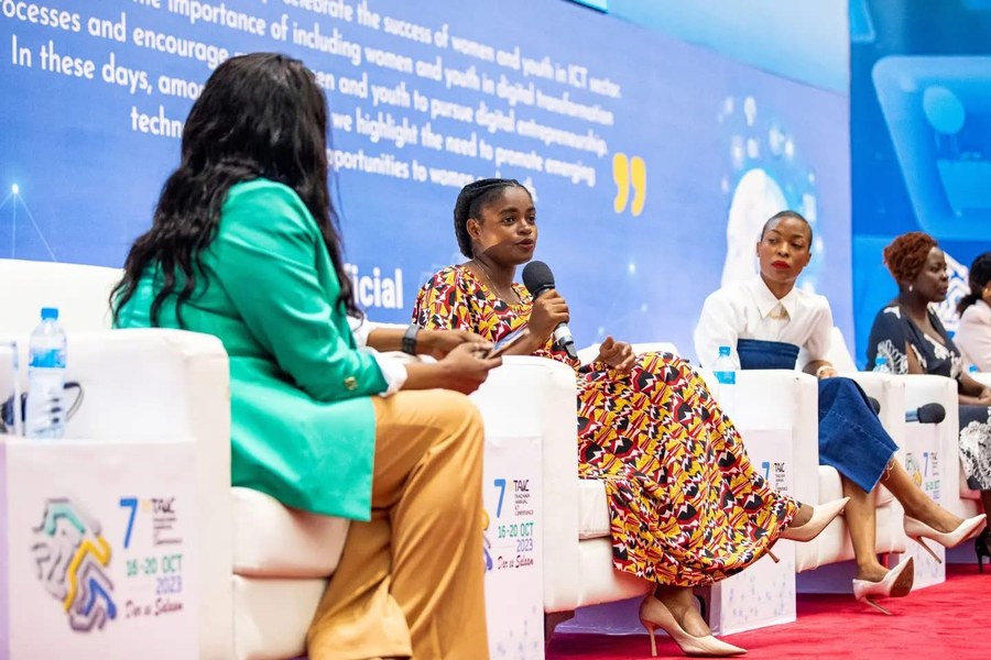 Vanessa Kisowile speaking on a conference panel